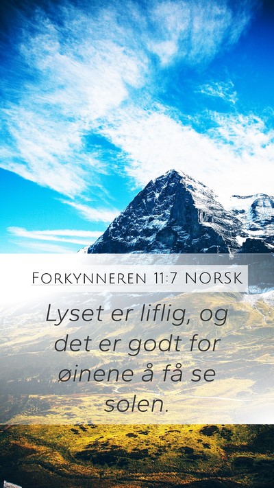 Forkynneren 11:7 NORSK Bible Verse Image