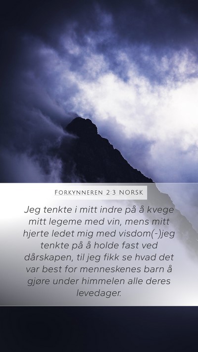 Forkynneren 2:3 NORSK Bible Verse Image