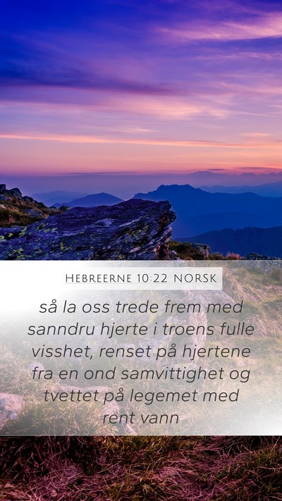 Hebreerne 10:22 NORSK Bible Verse Image