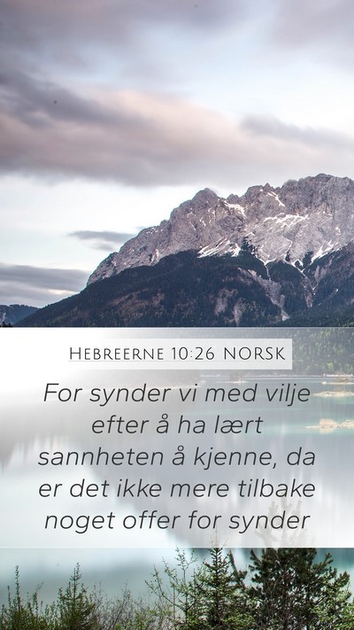 Hebreerne 10:26 NORSK Bible Verse Image