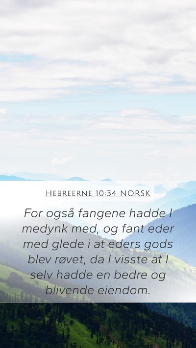 Hebreerne 10:34 NORSK Bible Verse Image