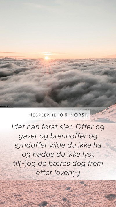 Hebreerne 10:8 NORSK Bible Verse Image