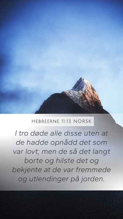 Hebreerne 11:13 NORSK Bible Verse Image