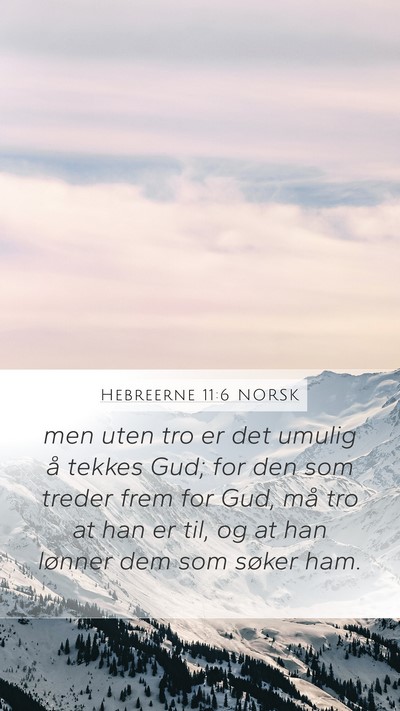 Hebreerne 11:6 NORSK Bible Verse Image
