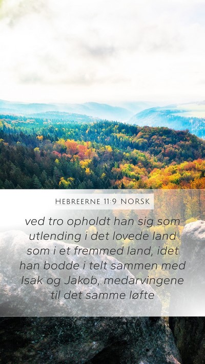 Hebreerne 11:9 NORSK Bible Verse Image