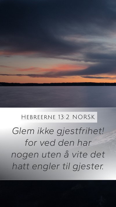 Hebreerne 13:2 NORSK Bible Verse Image