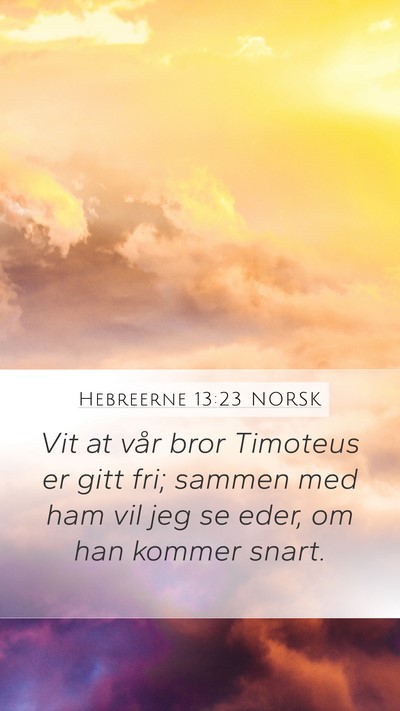 Hebreerne 13:23 NORSK Bible Verse Image