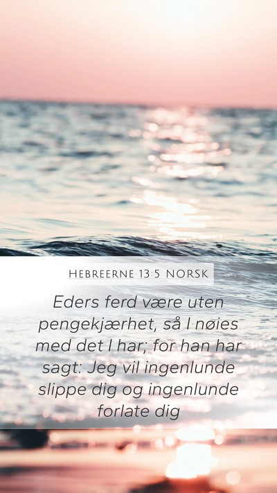 Hebreerne 13:5 NORSK Bible Verse Image