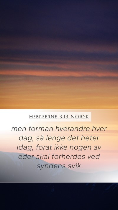 Hebreerne 3:13 NORSK Bible Verse Image