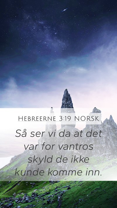 Hebreerne 3:19 NORSK Bible Verse Image