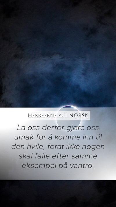 Hebreerne 4:11 NORSK Bible Verse Image