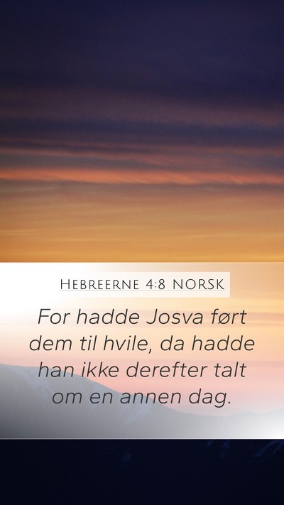 Hebreerne 4:8 NORSK Bible Verse Image