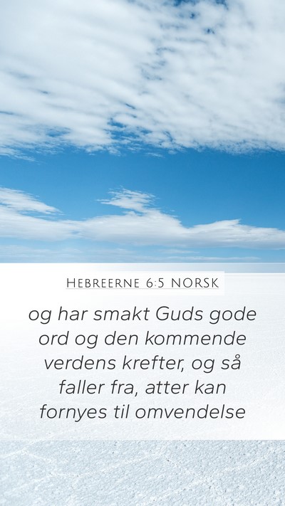 Hebreerne 6:5 NORSK Bible Verse Image