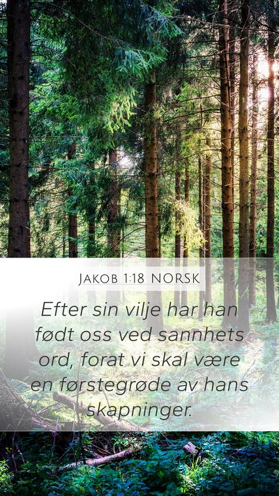 Jakob 1:18 NORSK Bible Verse Image