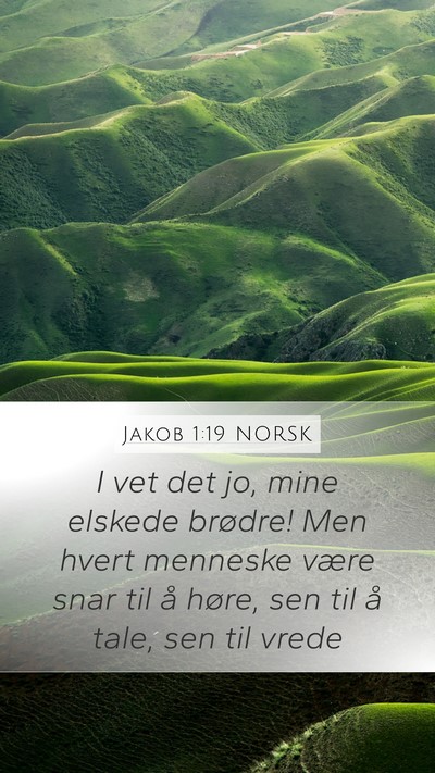 Jakob 1:19 NORSK Bible Verse Image