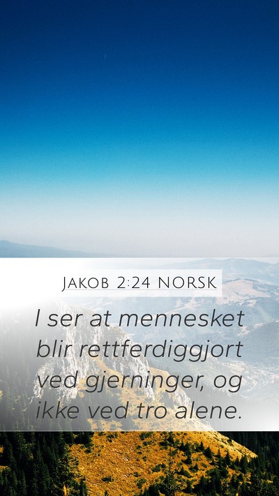 Jakob 2:24 NORSK Bible Verse Image