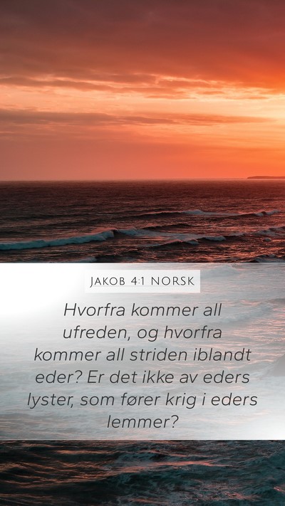 Jakob 4:1 NORSK Bible Verse Image