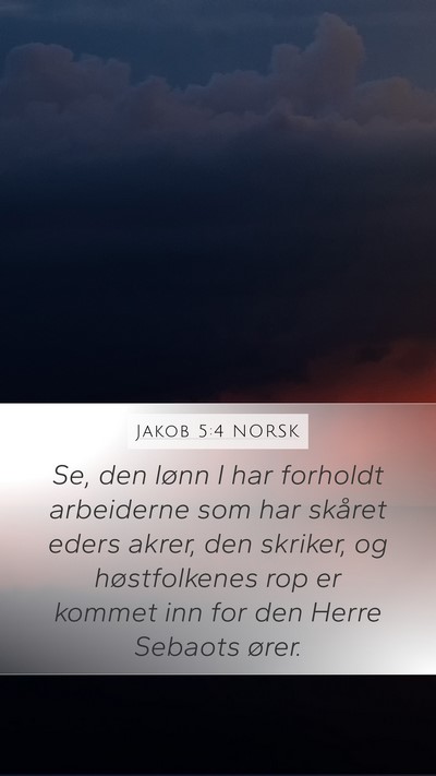 Jakob 5:4 NORSK Bible Verse Image