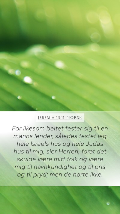 Jeremia 13:11 NORSK Mobile Phone Wallpaper - For likesom beltet fester sig til en manns - Mobile Bible Verse Wallpaper