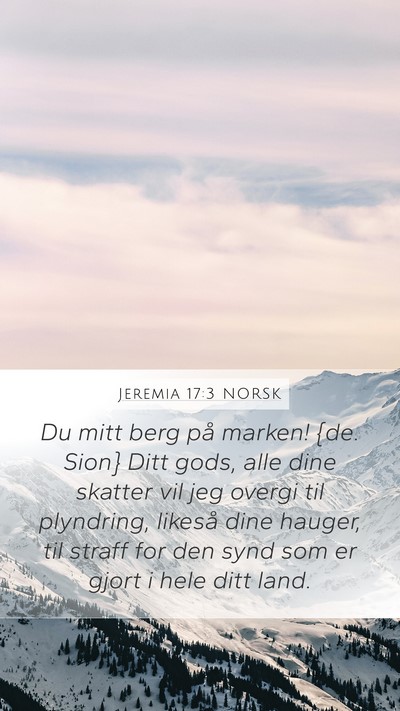 Jeremia 17:3 NORSK Bible Verse Image