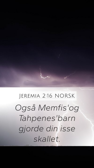 Jeremia 2:16 NORSK Mobile Phone Wallpaper - Også Memfis'og Tahpenes'barn gjorde din isse - Mobile Bible Verse Wallpaper