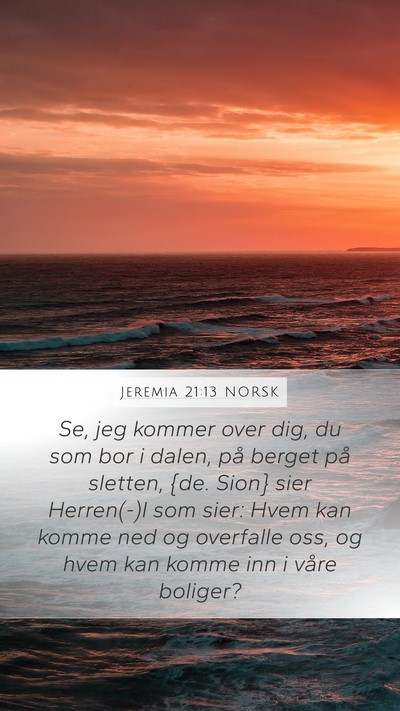 Jeremia 21:13 NORSK Bible Verse Image