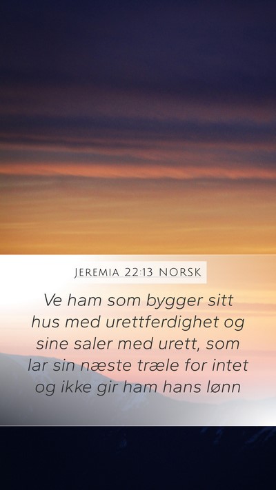 Jeremia 22:13 NORSK Bible Verse Image
