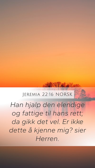 Jeremia 22:16 NORSK Bible Verse Image