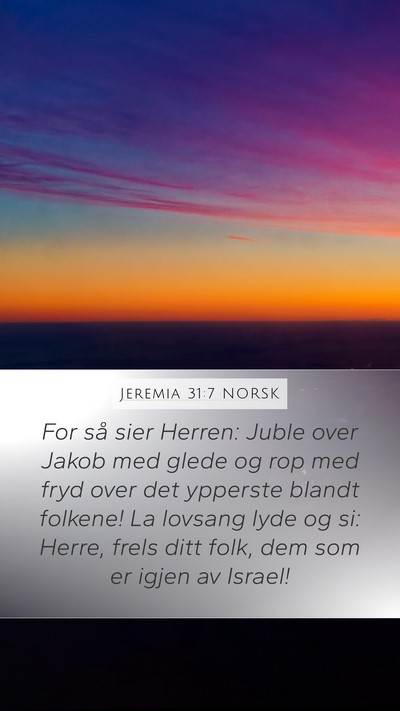 Jeremia 31:7 NORSK Bible Verse Image