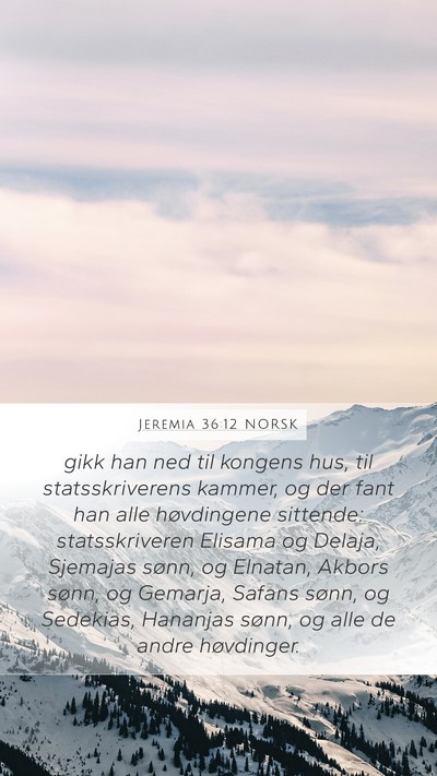 Jeremia 36:12 NORSK Bible Verse Image