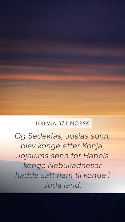 Jeremia 37:1 NORSK Bible Verse Image