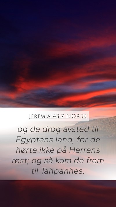 Jeremia 43:7 NORSK Bible Verse Image
