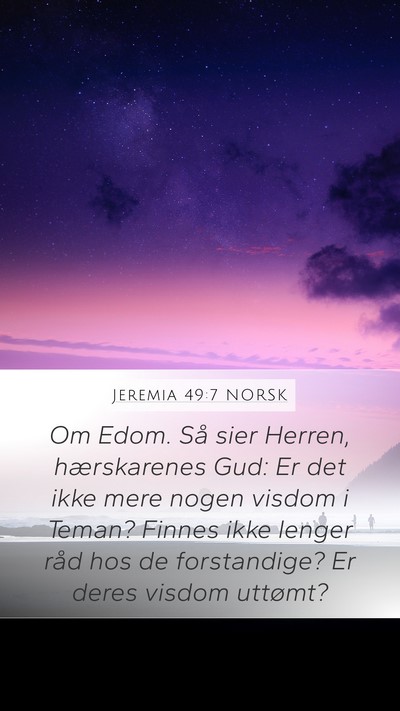 Jeremia 49:7 NORSK Bible Verse Image