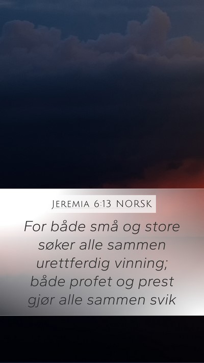 Jeremia 6:13 NORSK Bible Verse Image