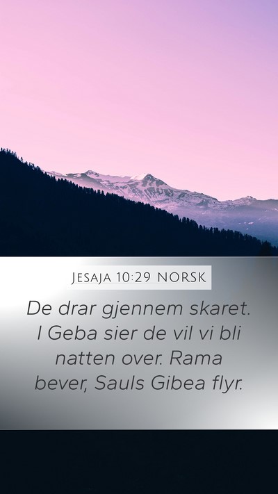 Jesaja 10:29 NORSK Bible Verse Image