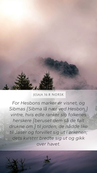 Jesaja 16:8 NORSK Bible Verse Image