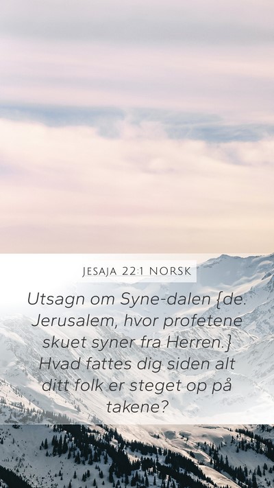 Jesaja 22:1 NORSK Mobile Phone Wallpaper - Utsagn om Syne-dalen {de. Jerusalem, hvor - Mobile Bible Verse Wallpaper