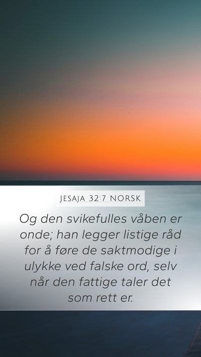Jesaja 32:7 NORSK Bible Verse Image