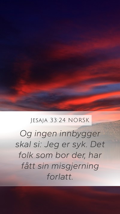 Jesaja 33:24 NORSK Bible Verse Image