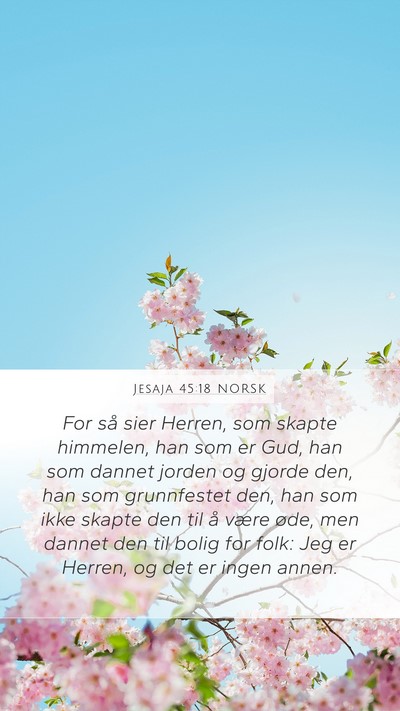 Jesaja 45:18 NORSK Bible Verse Image