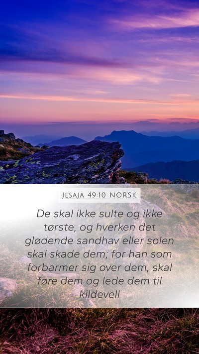 Jesaja 49:10 NORSK Bible Verse Image