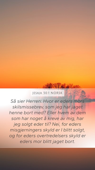 Jesaja 50:1 NORSK Bible Verse Image