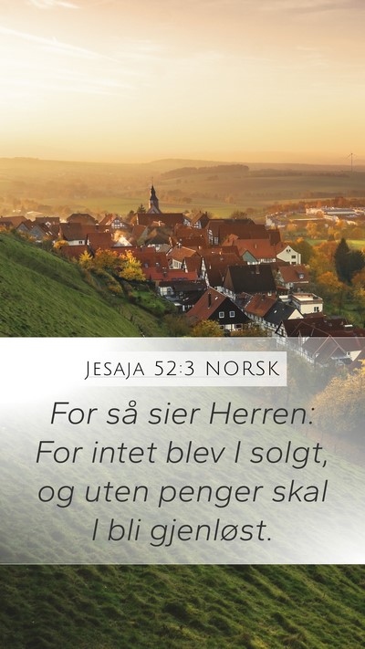 Jesaja 52:3 NORSK Bible Verse Image