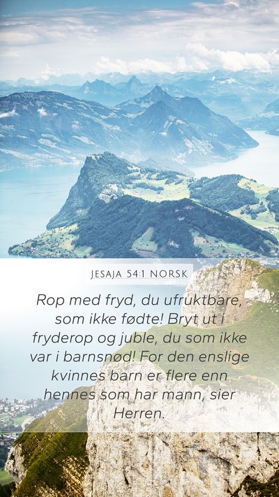 Jesaja 54:1 NORSK Bible Verse Image