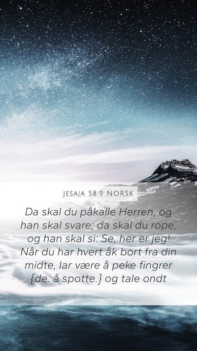 Jesaja 58:9 NORSK Bible Verse Image