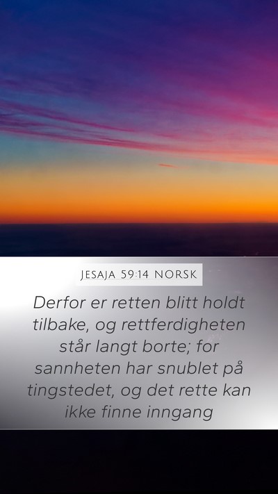Jesaja 59:14 NORSK Bible Verse Image