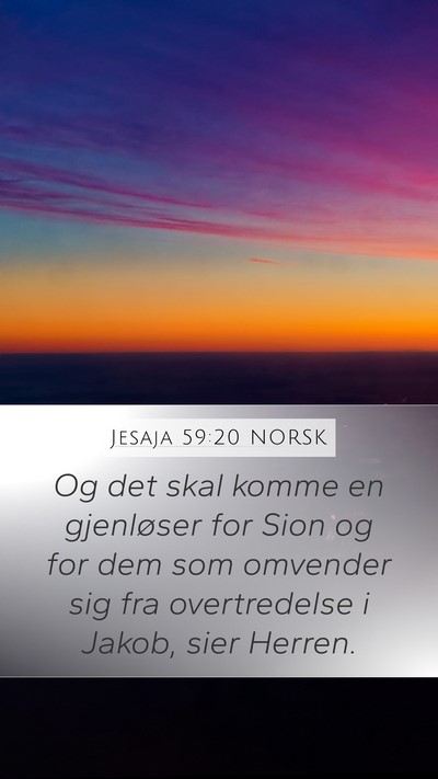 Jesaja 59:20 NORSK Bible Verse Image