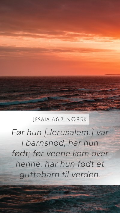 Jesaja 66:7 NORSK Bible Verse Image