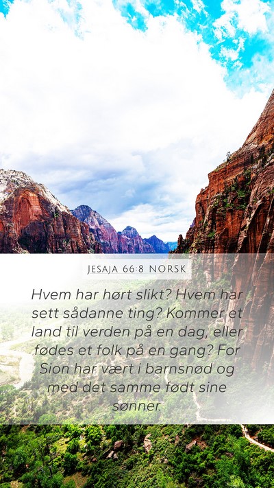 Jesaja 66:8 NORSK Bible Verse Image