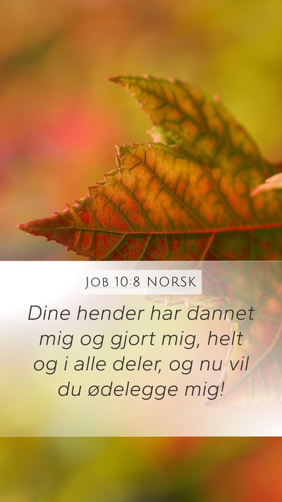 Job 10:8 NORSK Bible Verse Image